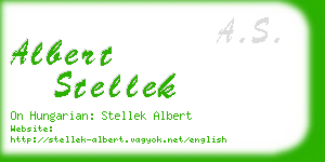 albert stellek business card